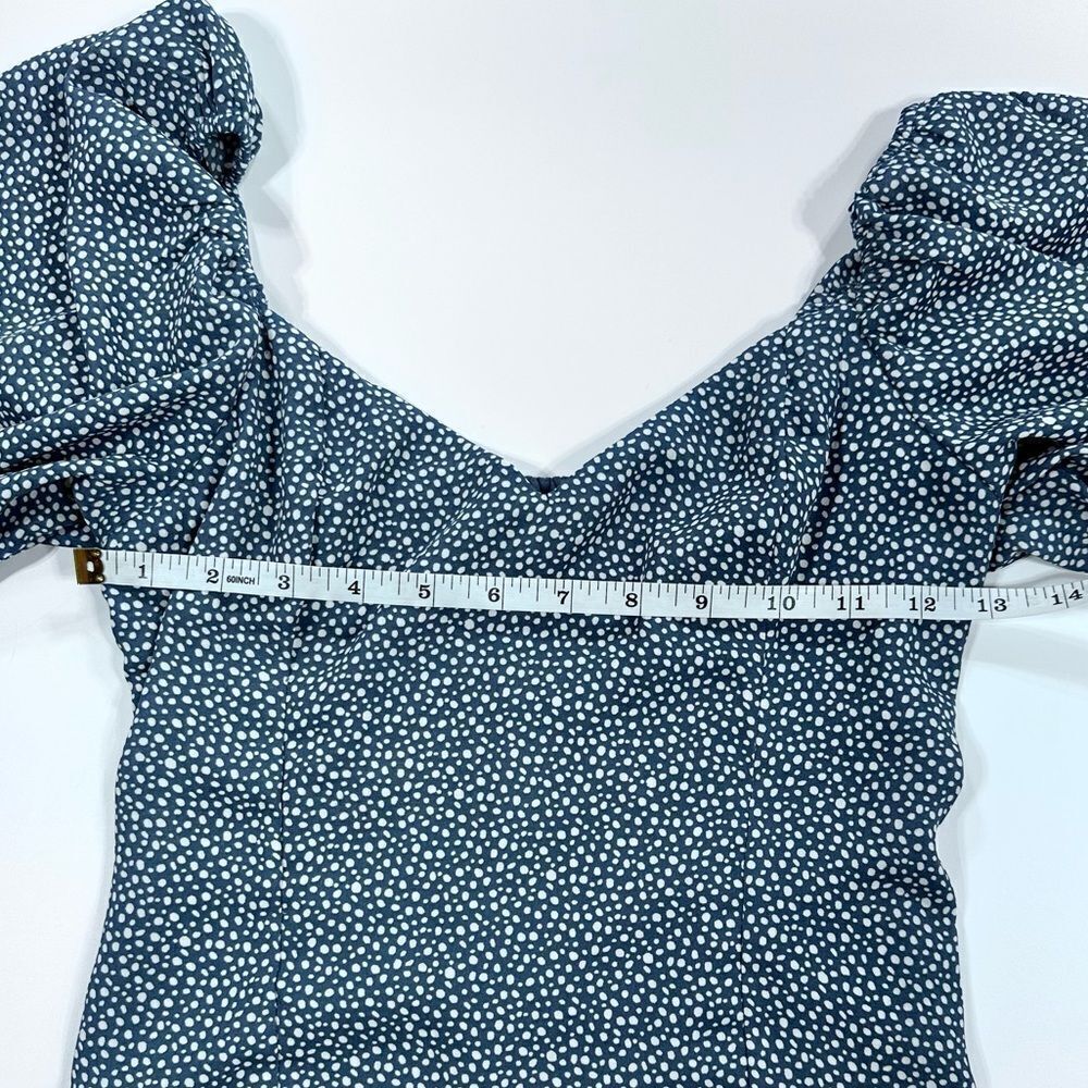 Abercrombie and fitch blue floral puff sleeve crop top XS - Picture 8 of 9
